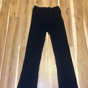 black ribbed flared leggings